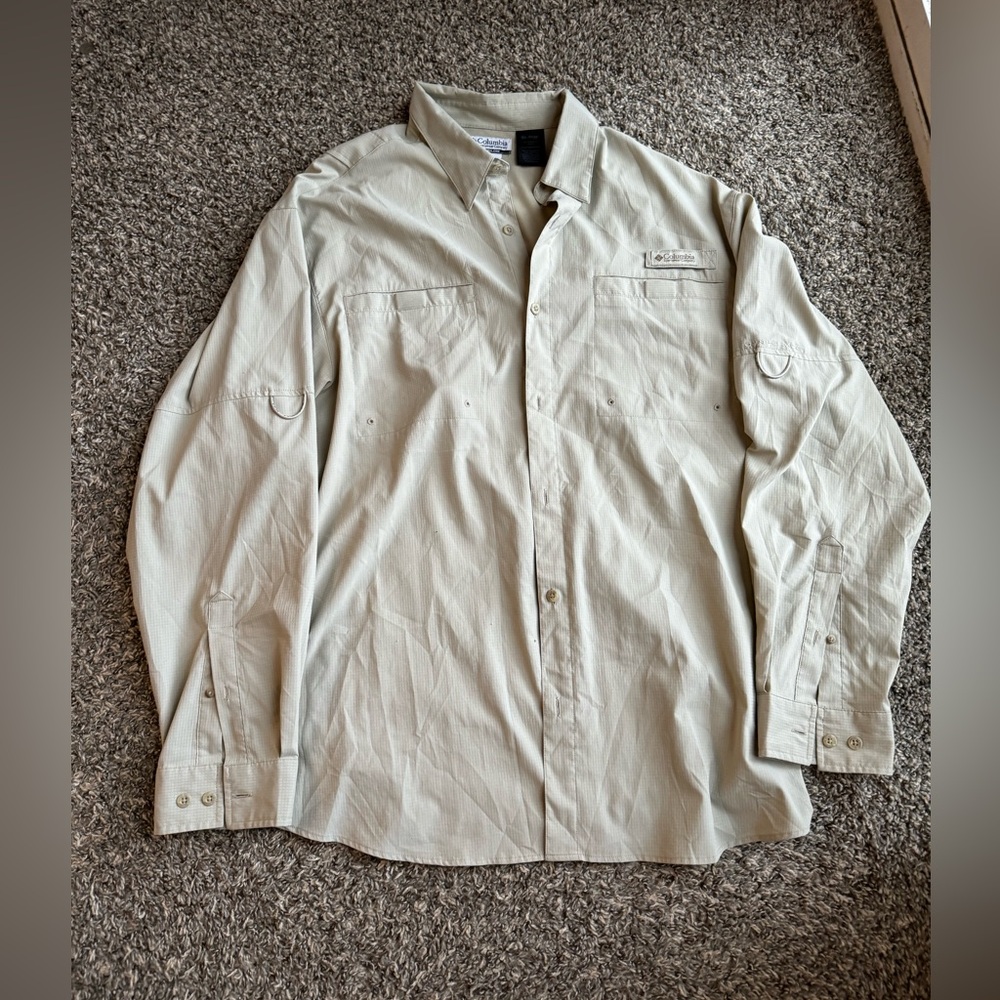 Columbia PFG Omni Shade long sleeve button up Fishing Shirt Sz XL Lighweight